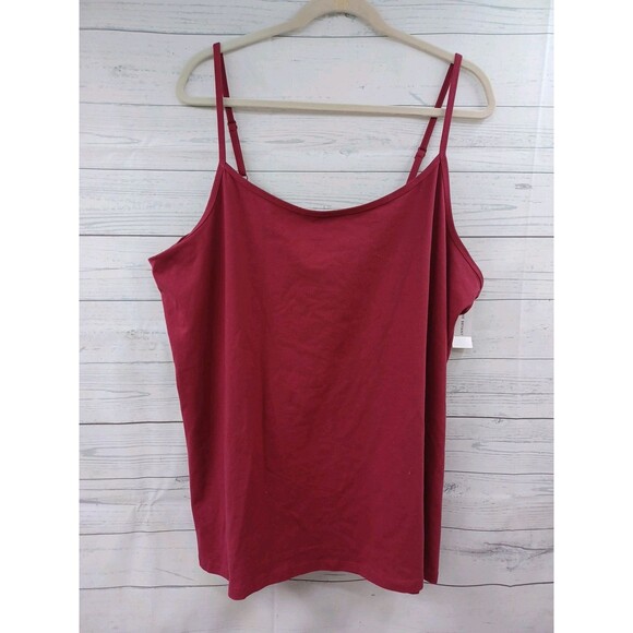Lane Bryant Essential Red Cotton Stretch Spaghetti Strap Top Womens 26/28 NWT - Picture 2 of 7
